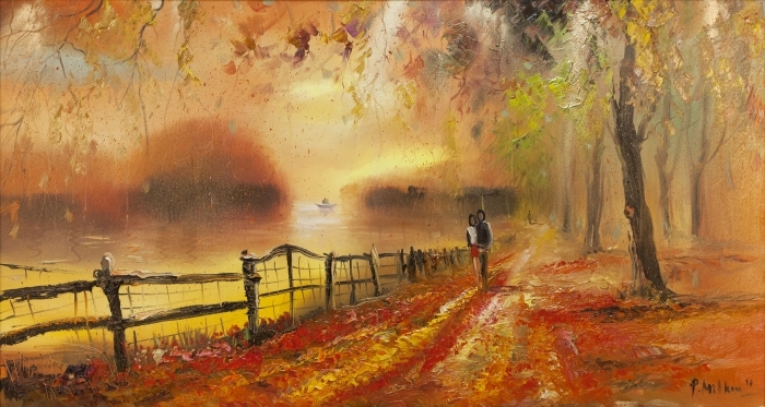 Pavel Mitkov's Contemporary Oil Painting - Autumn Impression