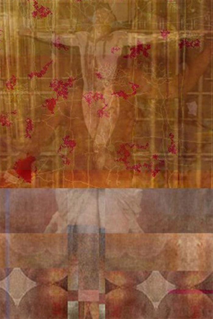 Joseph Nechvatal's Contemporary Various Paintings - America Jesus tOrture Series