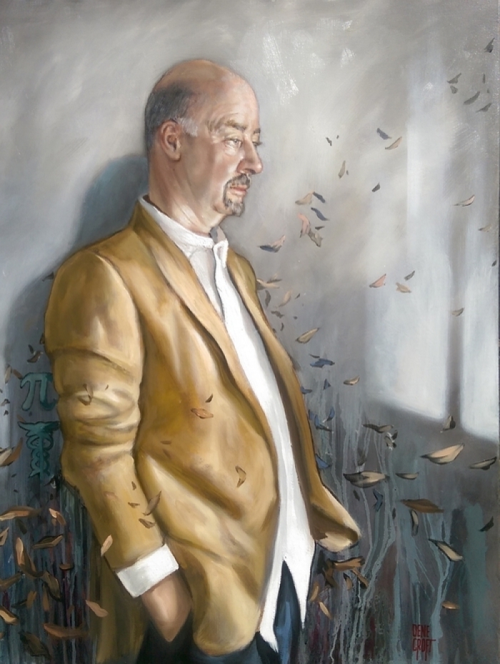 Dene Croft Gallery's Contemporary Oil Painting - Pensive Man