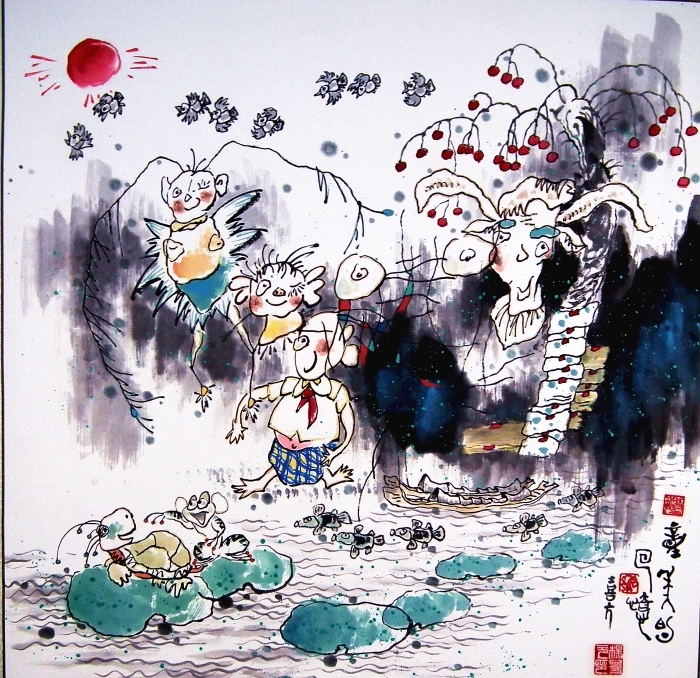 Yang Xiyuan's Contemporary Chinese Painting - Childhood Memories
