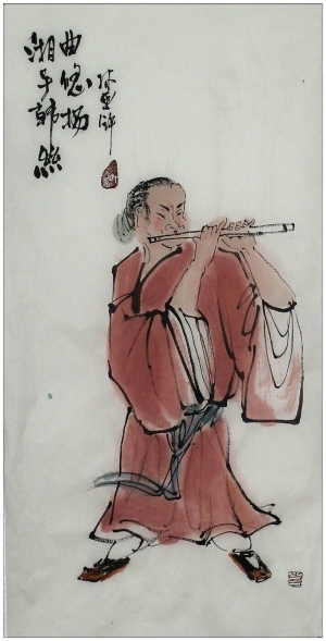 Contemporary Chinese Painting - Han Xiangzi’s Melodious Tunes
