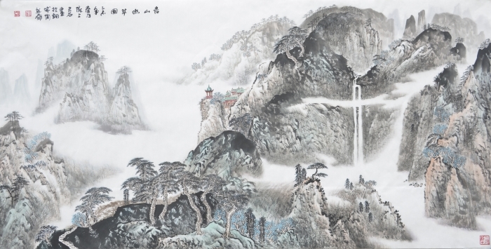 Liu Yuzhu's Contemporary Chinese Painting - Among Green Mountain
