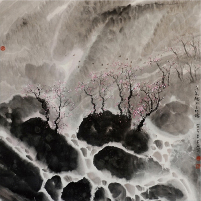 Liu Yuzhu's Contemporary Chinese Painting - The Joint of Hundreds Springs