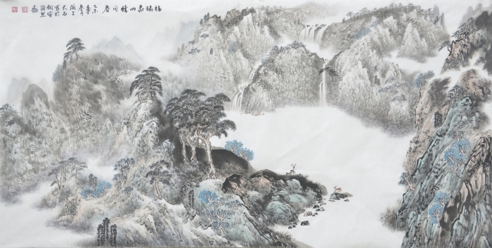 Liu Yuzhu's Contemporary Chinese Painting - Luck and Longevity in the Spring