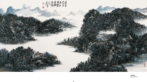 Contemporary Artwork by Hefeng Hall Gallery - Cloud over Guishan Mount