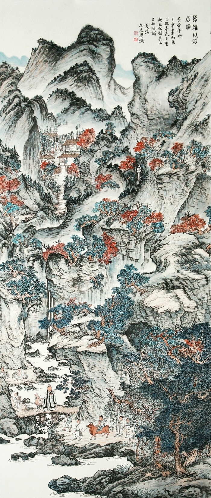 Hefeng Hall Gallery's Contemporary Chinese Painting - Immigrant in Gezhichuan Mount after Wang Meng