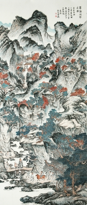 Contemporary Chinese Painting - Immigrant in Gezhichuan Mount after Wang Meng