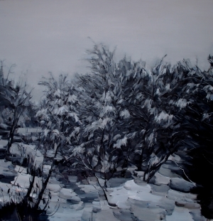 Contemporary Artwork by Wang Panpan - Evening Snow in the Cold Wood