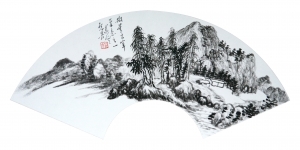 Contemporary Artwork by Hefeng Hall Gallery - Chinese Landscape On a Fan