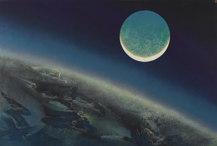Liu Guosong’s Blue Moon Landscape was Sold for 4.88 Million HongKong Dollars at Sotheby Auction