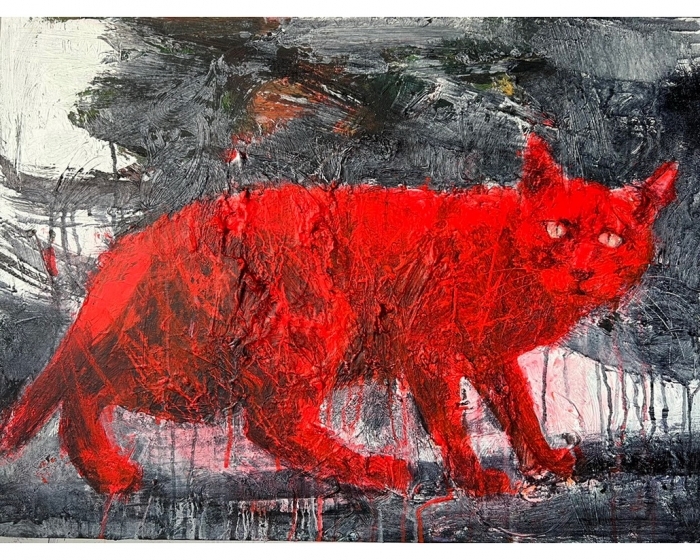Michael Chen's Contemporary Oil Painting - Cat