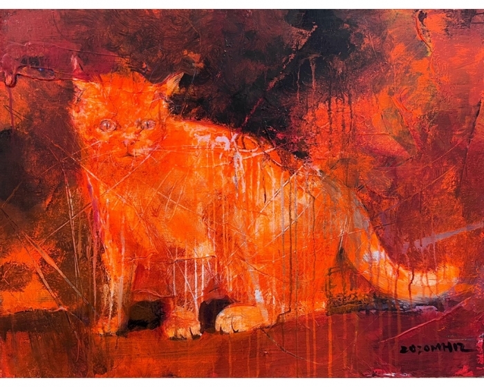 Chen Minghua's Contemporary Oil Painting - Cat