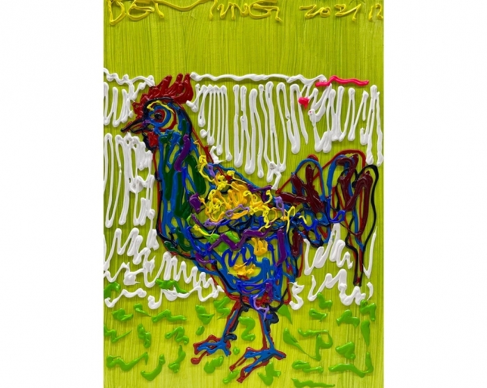 Yu Demin's Contemporary Various Paintings - Rooster 