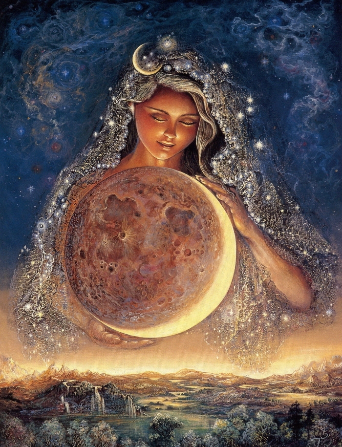 Kinuko Y. Craft's Contemporary Oil Painting - goddesses moon 
