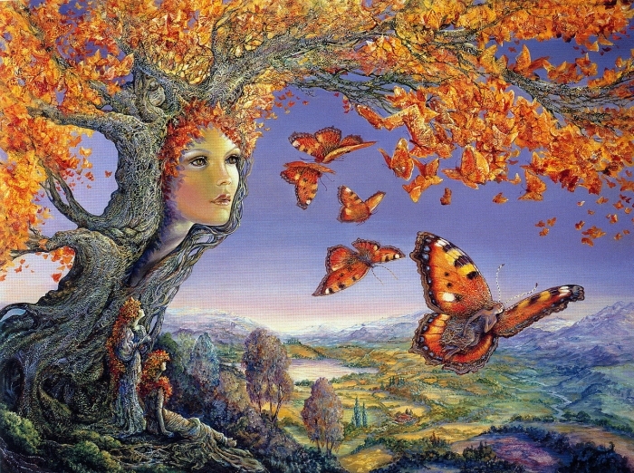 Kinuko Y. Craft's Contemporary Oil Painting - butterfly tree   