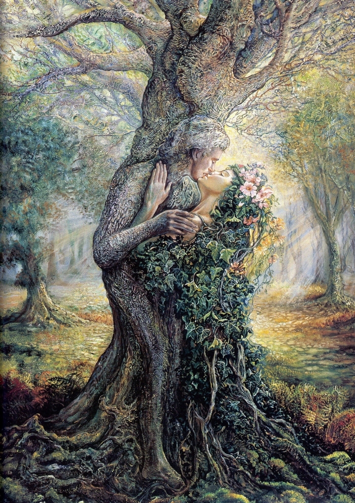 Kinuko Y. Craft's Contemporary Oil Painting - the dryad and the tree spirit