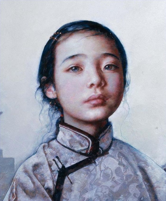 Ai Xuan's Contemporary Oil Painting - Little Tibetan Girl