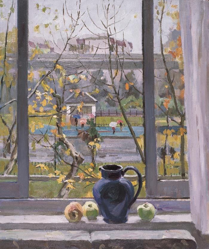 Bai Renhai's Contemporary Oil Painting - Beyond The Window of The Studio