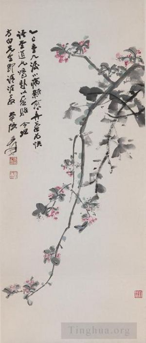 Contemporary Artwork by Chang Dai-chien - Crabapple blossoms 1965