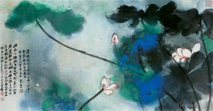 Chang Dai-chien's Contemporary Chinese Painting - Lotus 30