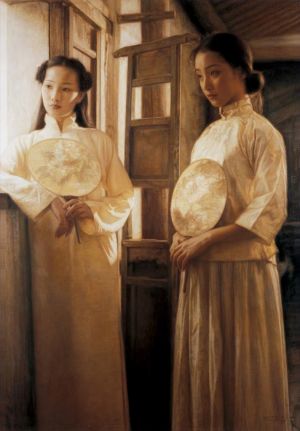 Contemporary Artwork by Chang Qing - Two Beauties