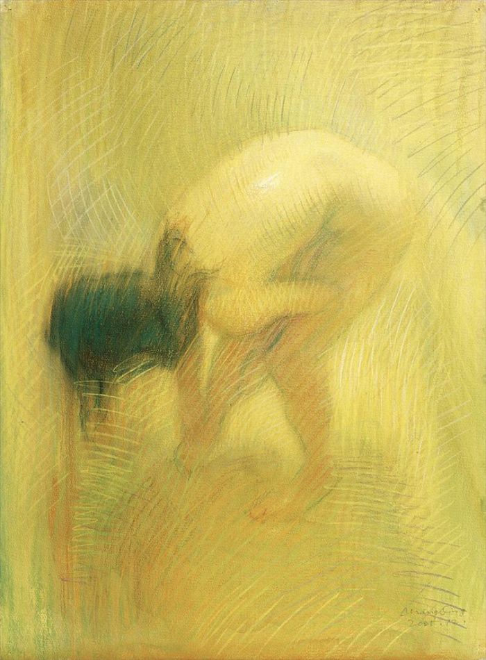 Chang Qing's Contemporary Various Paintings - A Maiden Rising Naked From Her Bath 3