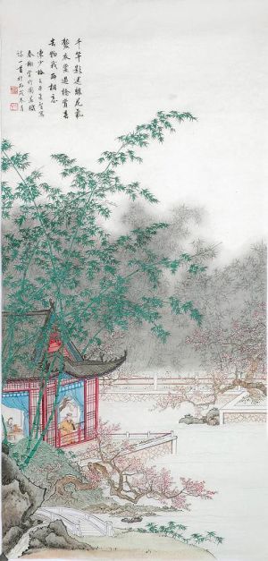 Contemporary Artwork by Chen Changzhi and Lin Qingping - Appreciate The Bamboo in The Spring