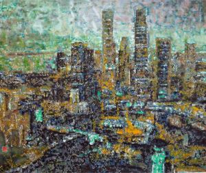 Contemporary Artwork by Chen Jun - The Wisper of Night in The City 4