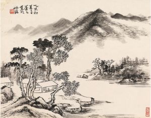 Contemporary Chinese Painting - Raining in Then Mountain Area