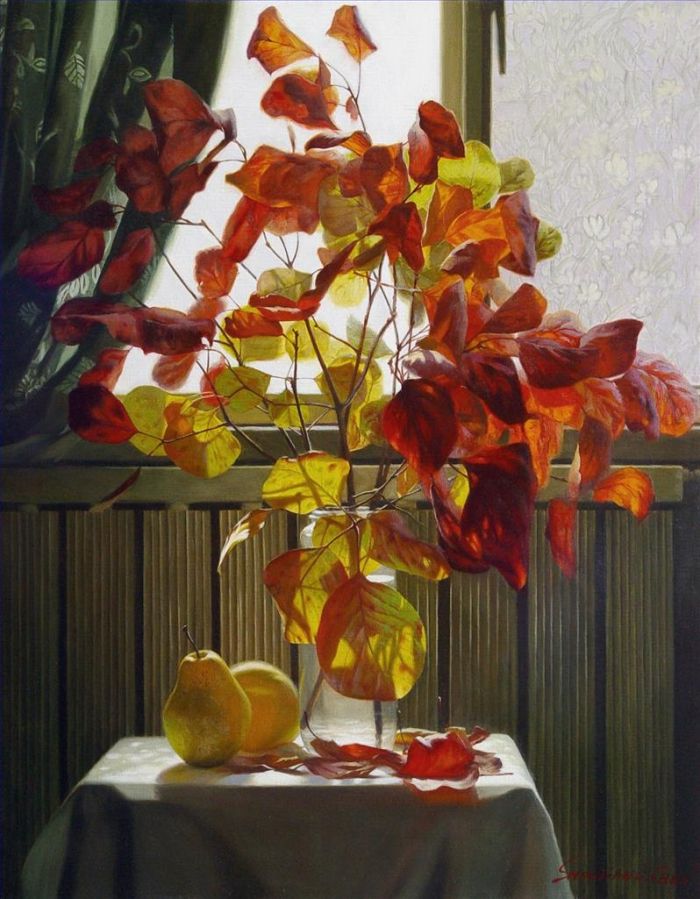 Chen Shougang's Contemporary Oil Painting - Fruit in Autumn