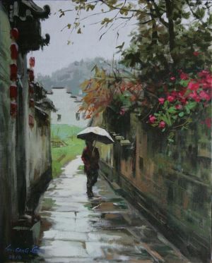 Raining Season in Ziyuan - Contemporary Oil Painting Art