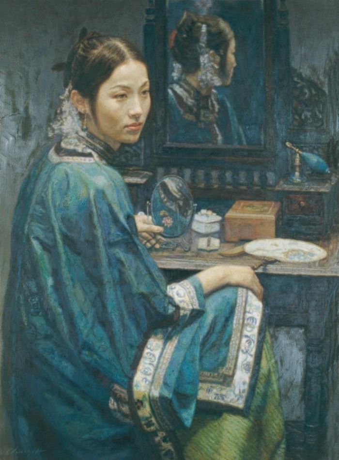 Chen Yifei's Contemporary Oil Painting - Focus