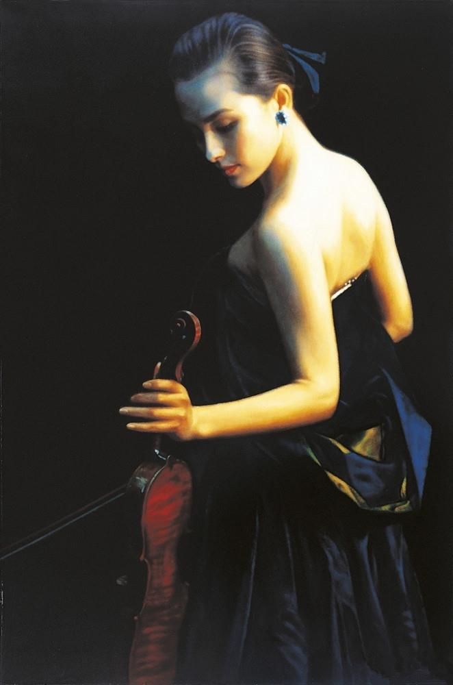 Chen Yifei's Contemporary Oil Painting - Night of Opening 1989