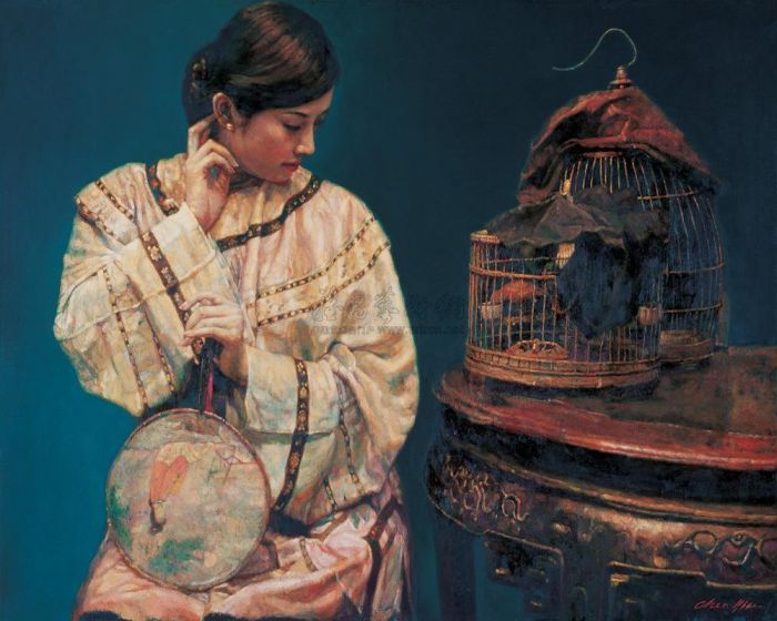 Chen Yifei's Contemporary Oil Painting - Purdah