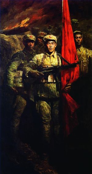 Contemporary Artwork by Chen Yifei - Red Flag 1
