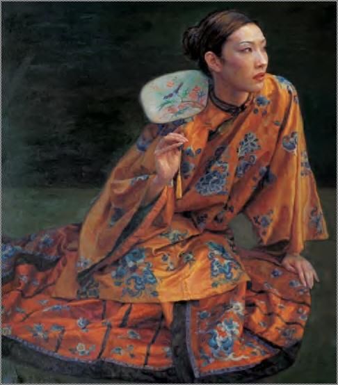 Chen Yifei's Contemporary Oil Painting - Red Shadow