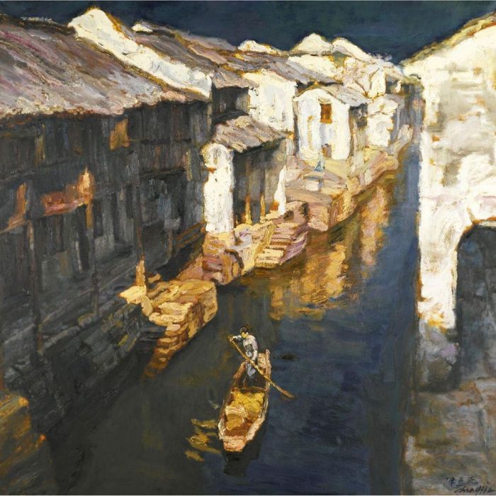 Chen Yifei's Contemporary Oil Painting - Suzhou Scenery