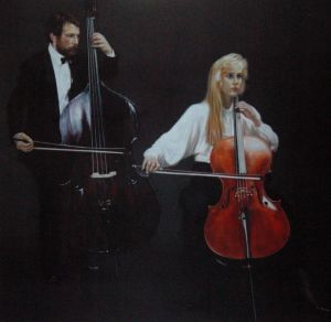 Contemporary Artwork by Chen Yifei - Viola and Cellist