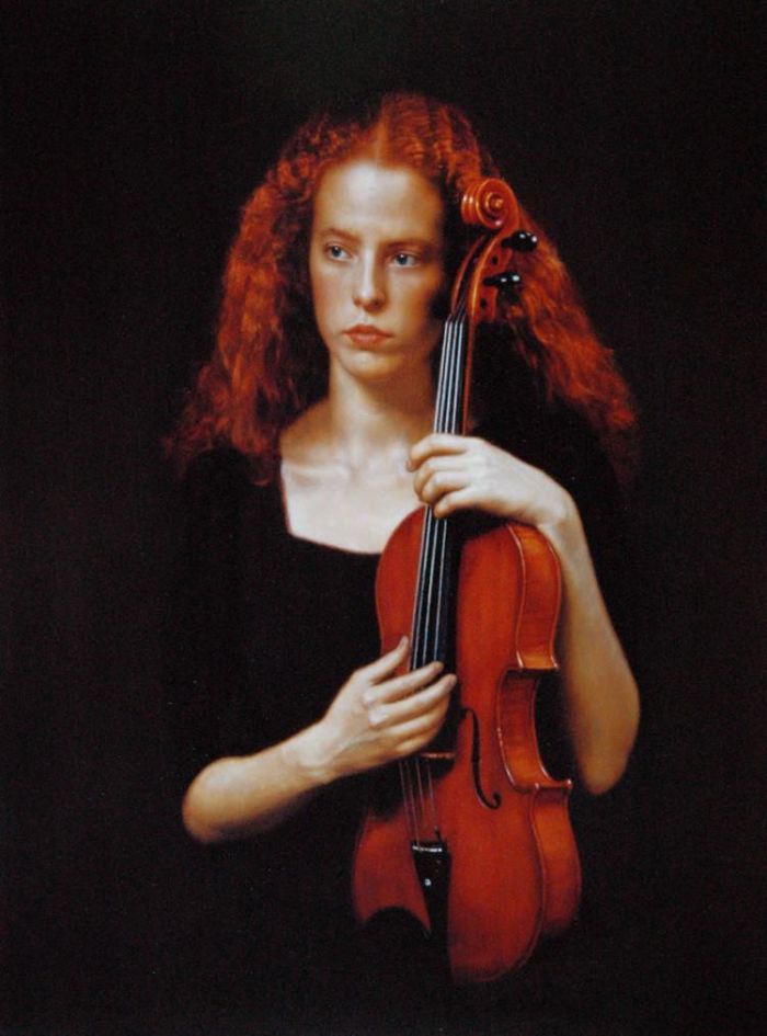 Chen Yifei's Contemporary Oil Painting - Violist