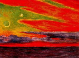 Contemporary Artwork by Diego Rivera - Evening twilight at acapulco 1956