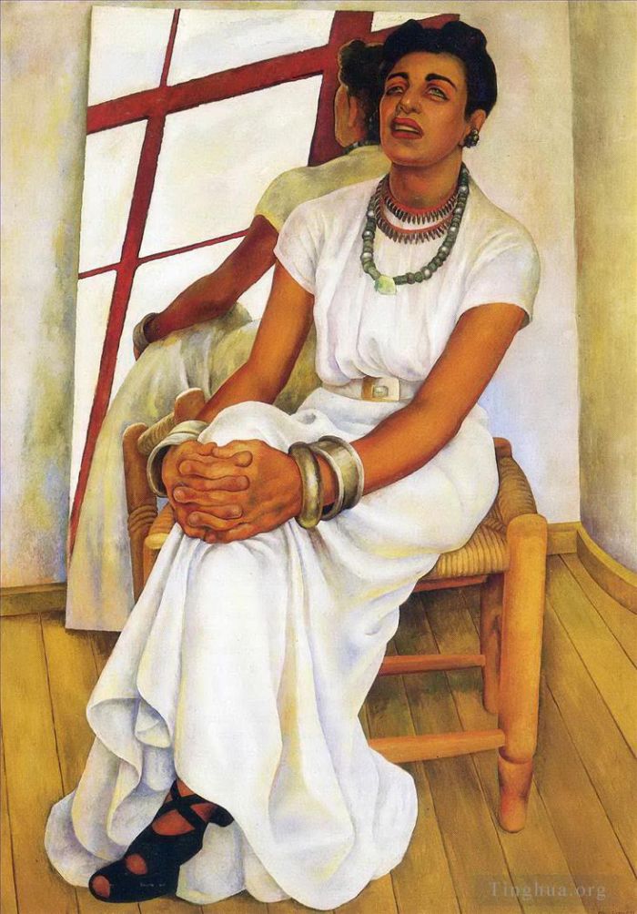 Diego Rivera's Contemporary Oil Painting - Portrait of lupe marin 1938