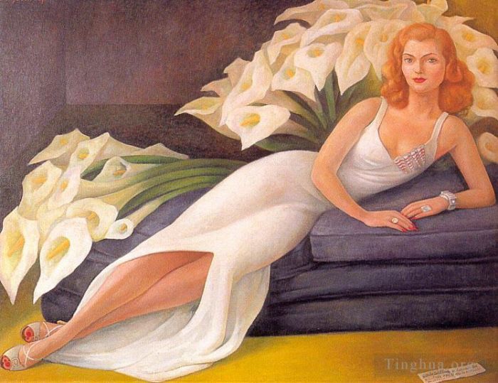 Diego Rivera's Contemporary Oil Painting - Portrait of natasha zakolkowa gelman 1943