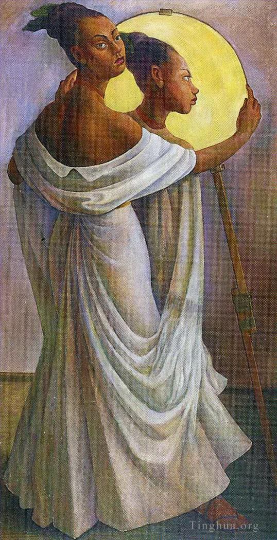 Diego Rivera's Contemporary Oil Painting - Portrait of ruth rivera 1949