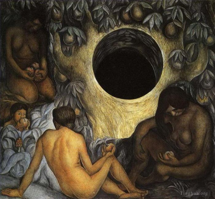 Diego Rivera's Contemporary Oil Painting - The abundant earth 1926