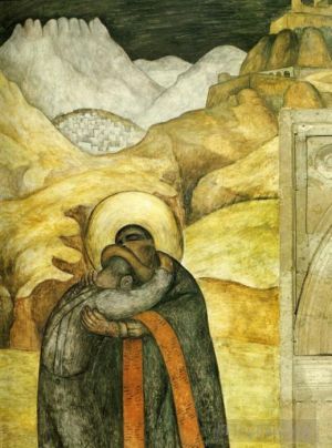 Contemporary Artwork by Diego Rivera - The embrace 1923
