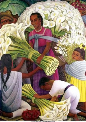 Contemporary Artwork by Diego Rivera - The flower seller 2