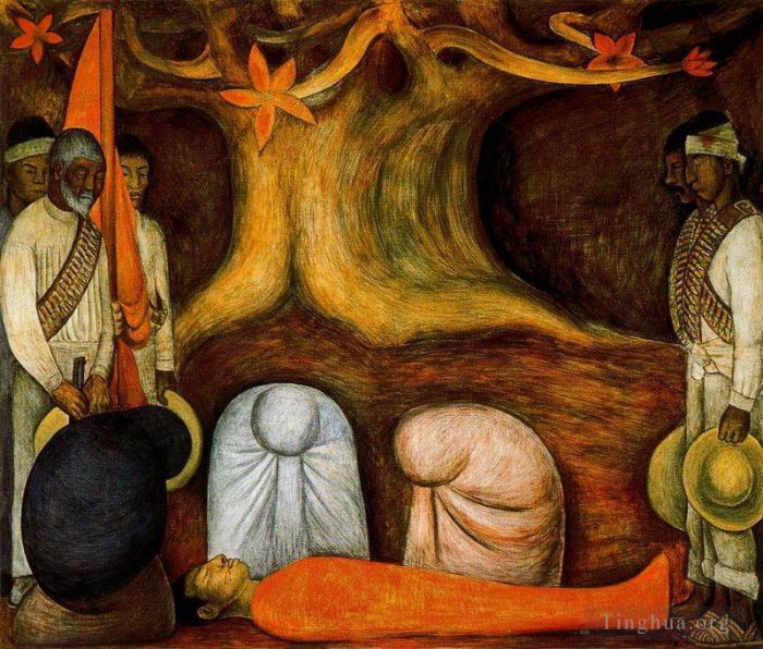 Diego Rivera's Contemporary Oil Painting - The perpetual renewal of the revolutionary struggle 1927