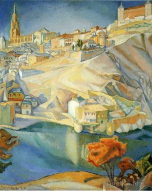 Contemporary Oil Painting - View of toledo 1912