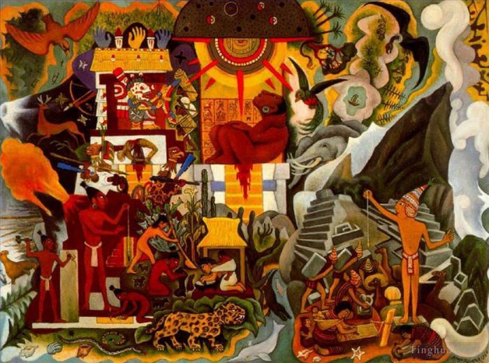Diego Rivera's Contemporary Various Paintings - Pre Hispanic America