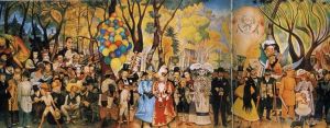 Contemporary Artwork by Diego Rivera - Dream of a sunday afternoon in alameda park 1948